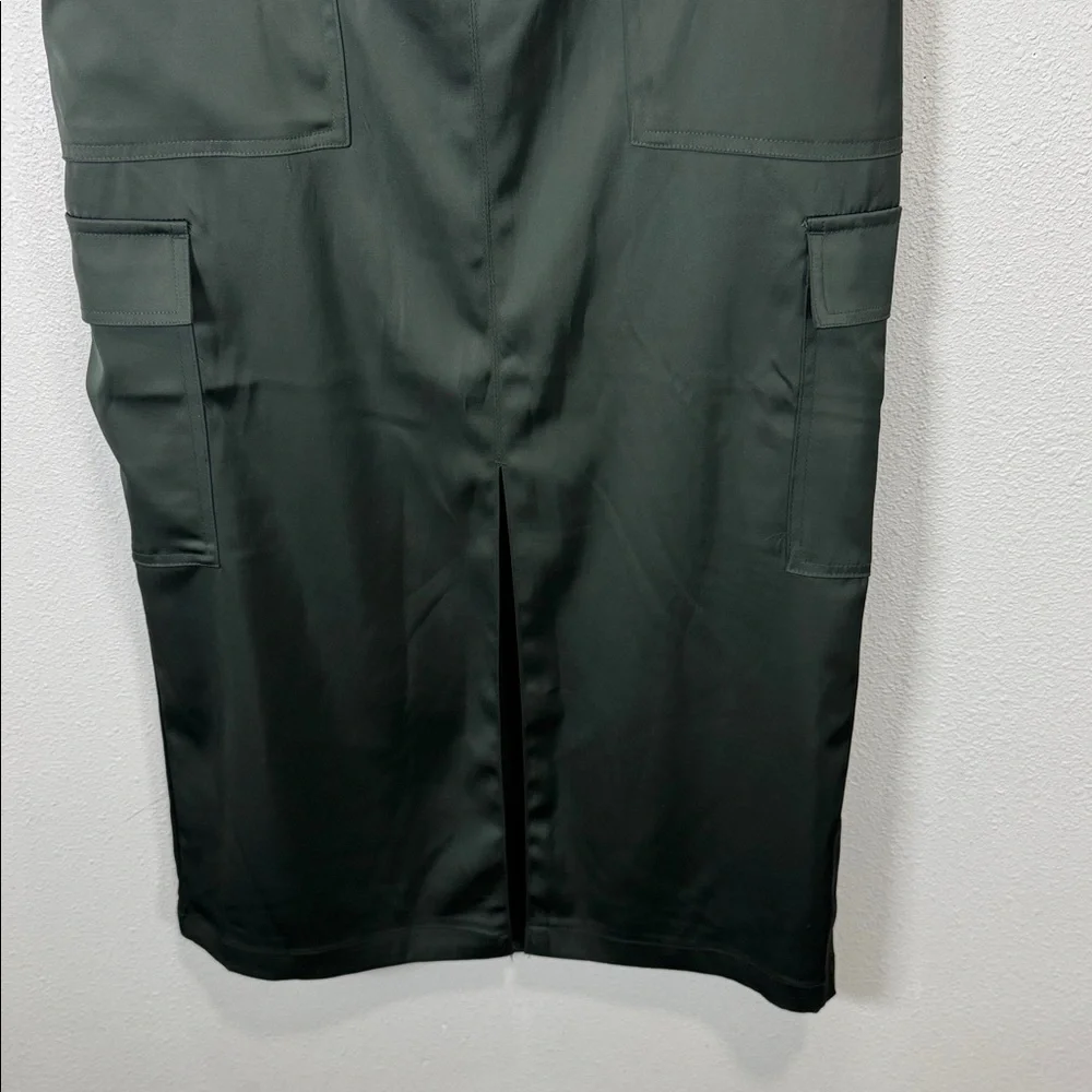 House of‎ Harlow 1960 Forest Green satin cargo Skirt